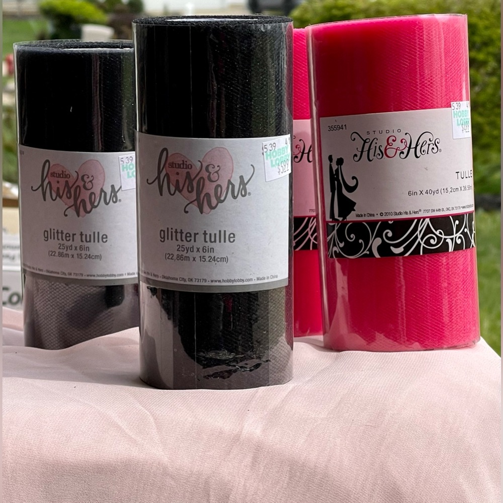 Studio His & Hers Glitter Tulle in Black and Pink